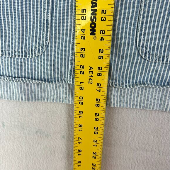 Old Navy Workwear Shacket Women's Medium Railroad Stripe 100% Cotton - Picture 8 of 8